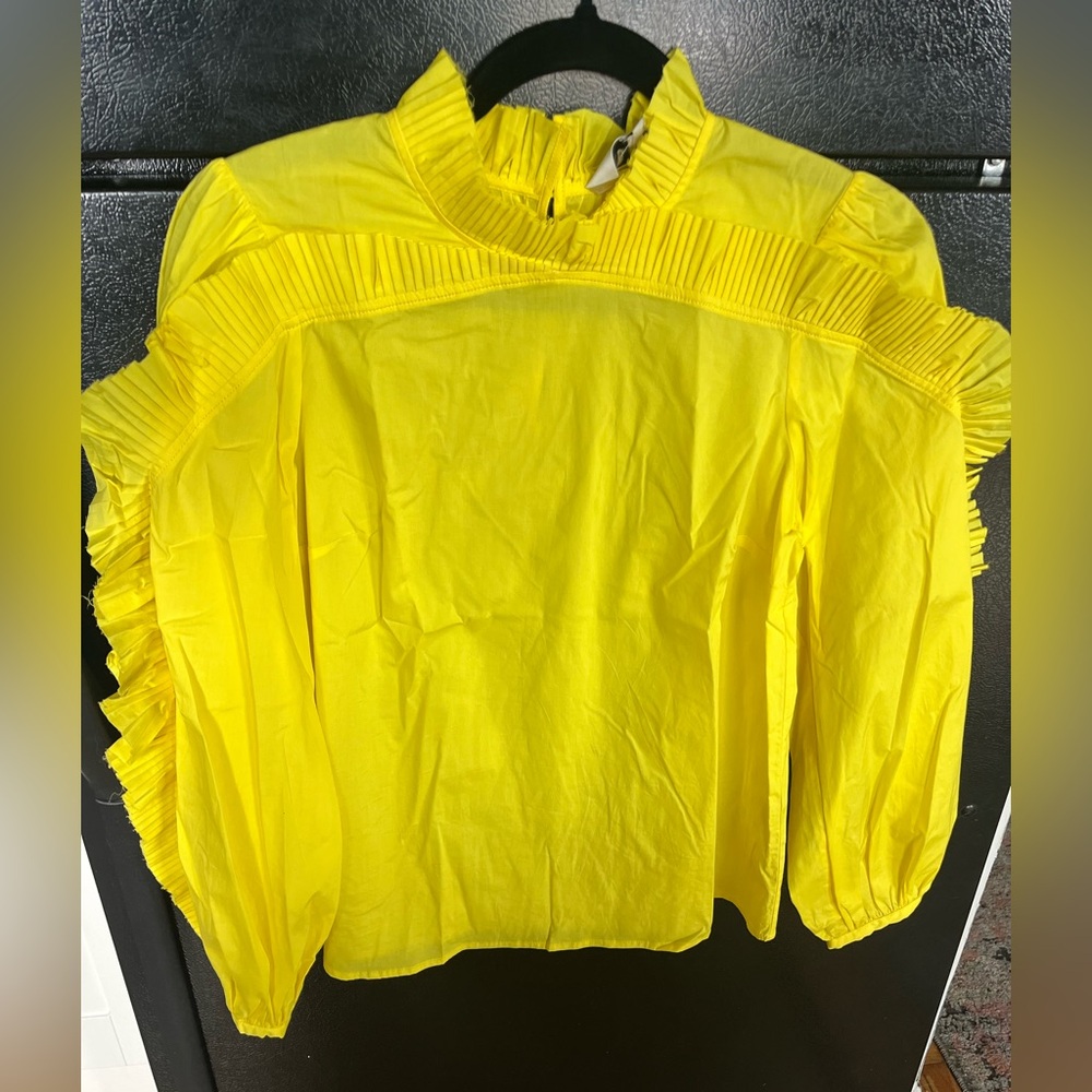 SEA Yellow Ruffled Women's Top- Size 2